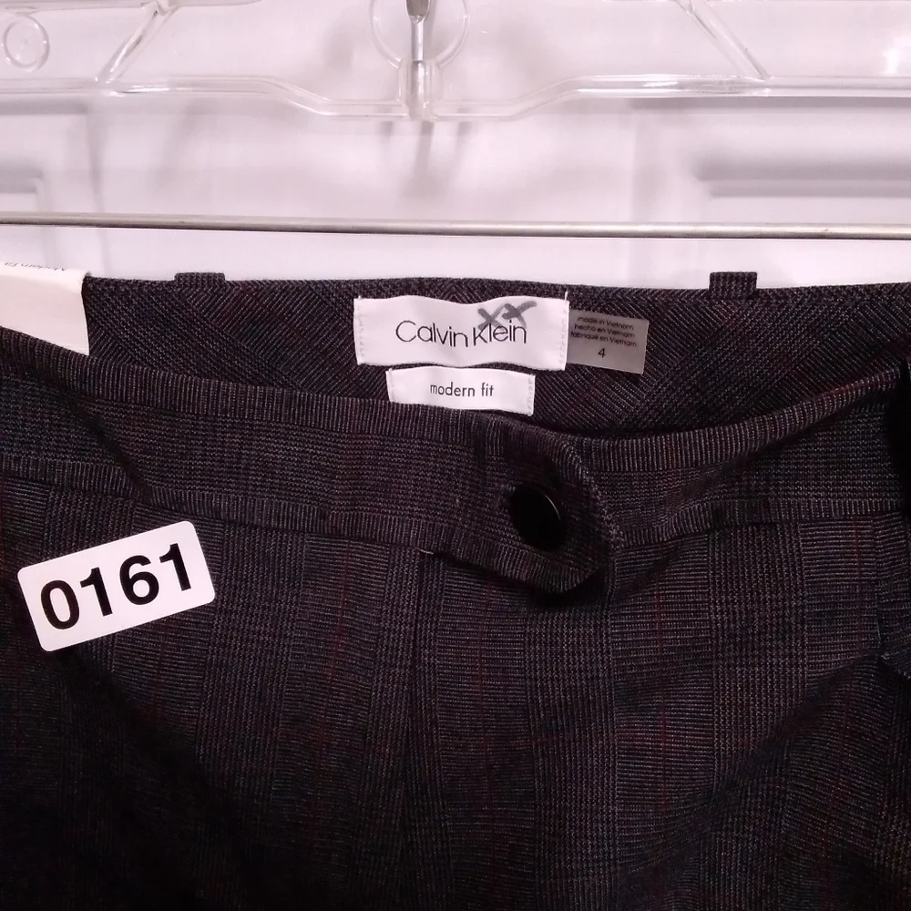 Calvin Klein Modern Fit Charcoal Grey Pinstripe Trousers Nwt - Picture 4 of 9